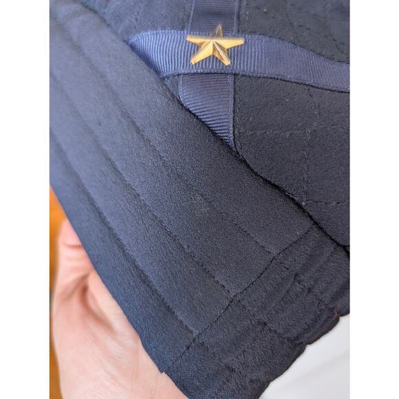 Vintage Peter Nygard Navy Silk Bomber with Ribbon and Gold Accents - Picture 12 of 13